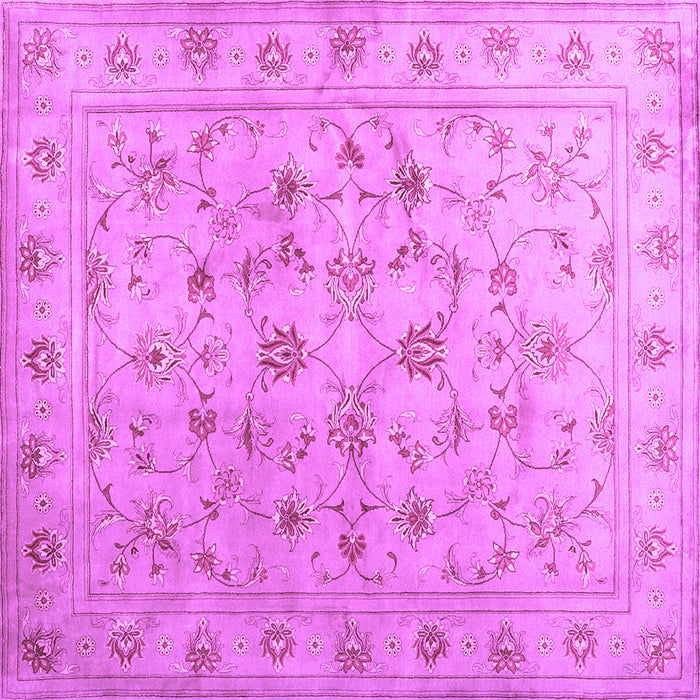 Square Machine Washable Abstract Purple Contemporary Area Rugs, wshcon1340pur