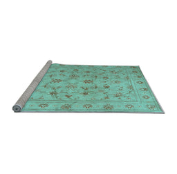 Sideview of Machine Washable Abstract Light Blue Contemporary Rug, wshcon1340lblu