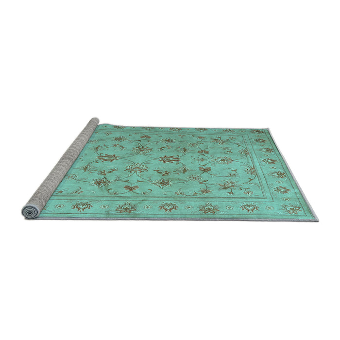 Sideview of Machine Washable Abstract Light Blue Contemporary Rug, wshcon1340lblu