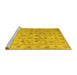 Sideview of Machine Washable Abstract Yellow Contemporary Rug, wshcon1340yw