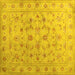 Square Machine Washable Abstract Yellow Contemporary Rug, wshcon1340yw