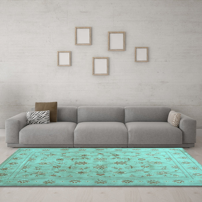 Machine Washable Abstract Light Blue Contemporary Rug in a Living Room, wshcon1340lblu