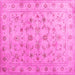 Square Abstract Pink Contemporary Rug, con1340pnk