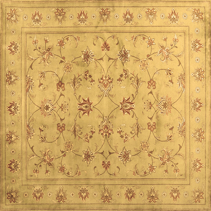 Square Abstract Brown Contemporary Rug, con1340brn