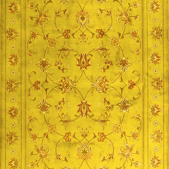 Abstract Yellow Contemporary Rug, con1340yw