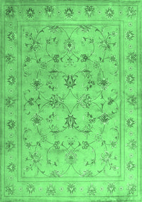 Abstract Emerald Green Contemporary Rug, con1340emgrn