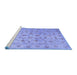 Sideview of Machine Washable Abstract Blue Contemporary Rug, wshcon1340blu