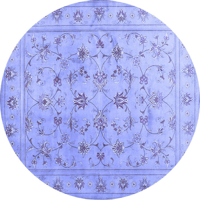 Round Machine Washable Abstract Blue Contemporary Rug, wshcon1340blu