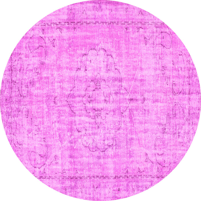 Round Machine Washable Abstract Pink Contemporary Rug, wshcon1341pnk