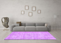 Machine Washable Abstract Purple Contemporary Rug, wshcon1341pur