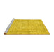 Sideview of Machine Washable Abstract Yellow Contemporary Rug, wshcon1341yw