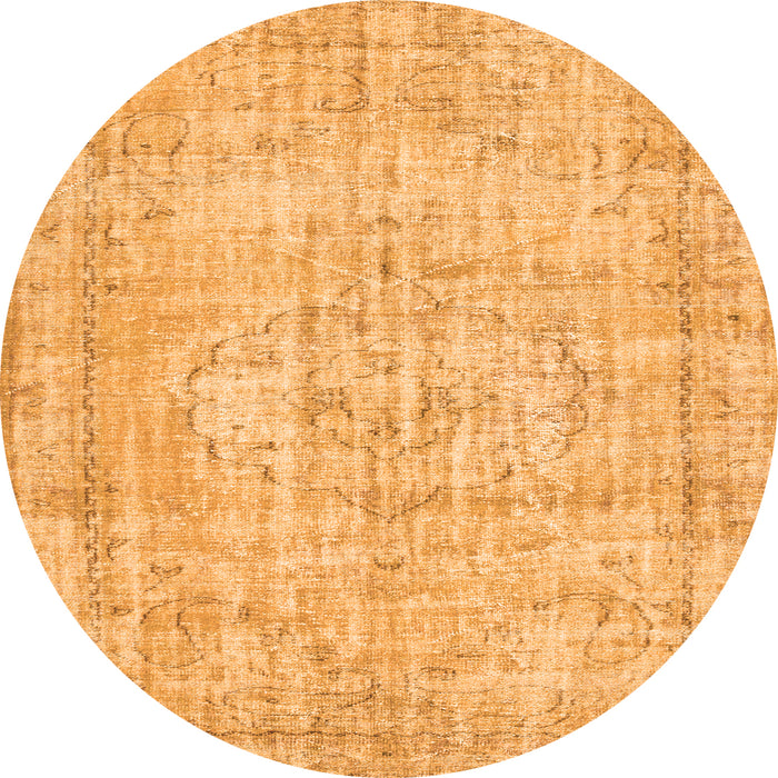 Square Abstract Orange Contemporary Rug, con1341org