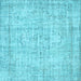 Square Abstract Light Blue Contemporary Rug, con1341lblu