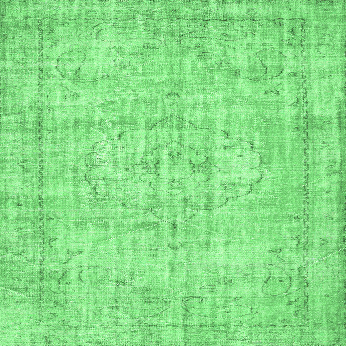 Square Machine Washable Abstract Emerald Green Contemporary Area Rugs, wshcon1341emgrn