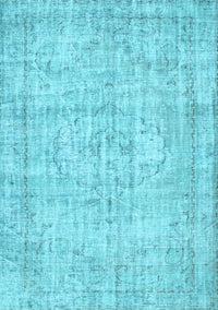 Abstract Light Blue Contemporary Rug, con1341lblu