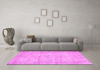 Machine Washable Abstract Pink Contemporary Rug, wshcon1341pnk