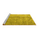 Sideview of Machine Washable Abstract Yellow Contemporary Rug, wshcon1342yw