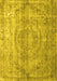 Machine Washable Abstract Yellow Contemporary Rug, wshcon1342yw