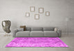 Machine Washable Abstract Pink Contemporary Rug in a Living Room, wshcon1342pnk