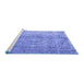 Sideview of Machine Washable Abstract Blue Contemporary Rug, wshcon1342blu