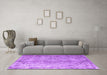 Machine Washable Abstract Purple Contemporary Area Rugs in a Living Room, wshcon1342pur