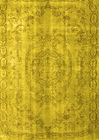 Abstract Yellow Contemporary Rug, con1342yw