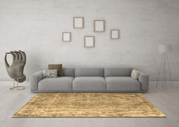 Machine Washable Abstract Brown Contemporary Rug in a Living Room,, wshcon1342brn