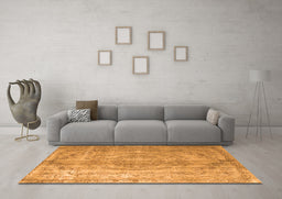 Machine Washable Abstract Orange Contemporary Area Rugs in a Living Room, wshcon1342org