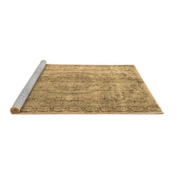 Sideview of Machine Washable Abstract Brown Contemporary Rug, wshcon1342brn