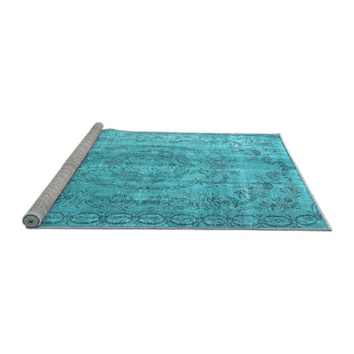 Sideview of Machine Washable Abstract Light Blue Contemporary Rug, wshcon1342lblu
