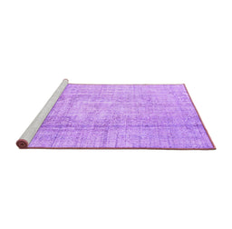Sideview of Machine Washable Abstract Purple Contemporary Area Rugs, wshcon1343pur