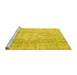 Sideview of Machine Washable Abstract Yellow Contemporary Rug, wshcon1343yw