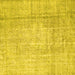 Square Machine Washable Abstract Yellow Contemporary Rug, wshcon1343yw