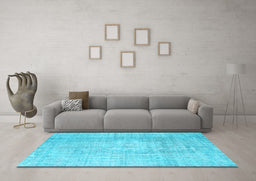 Machine Washable Abstract Light Blue Contemporary Rug in a Living Room, wshcon1343lblu