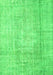 Serging Thickness of Machine Washable Abstract Green Contemporary Area Rugs, wshcon1343grn