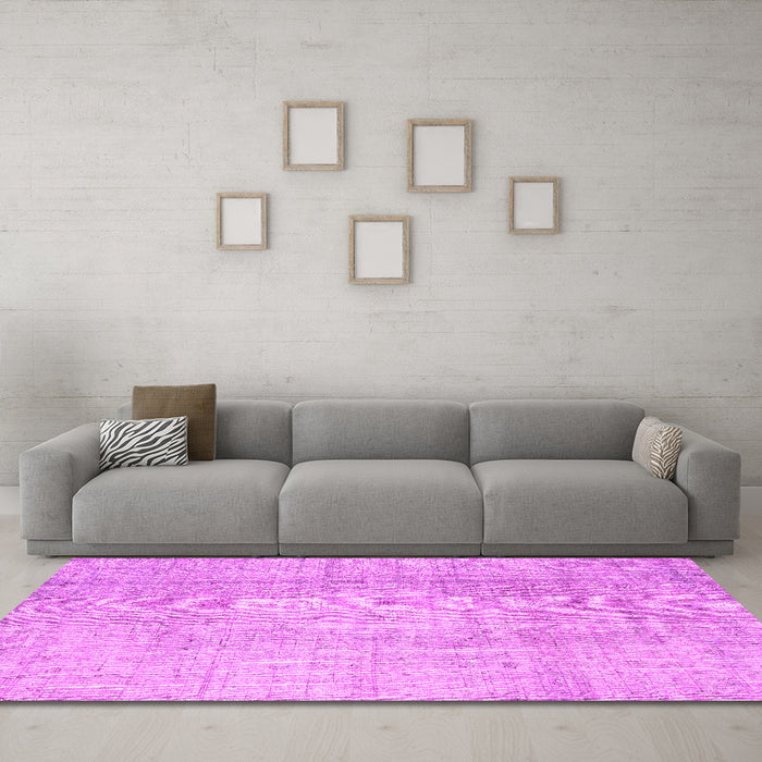 Machine Washable Abstract Pink Contemporary Rug in a Living Room, wshcon1343pnk