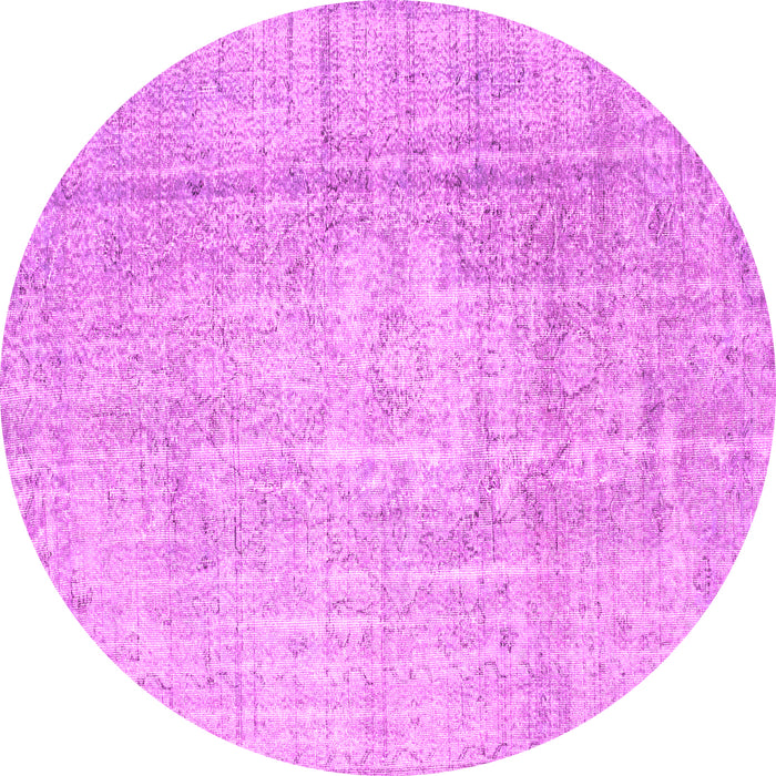 Round Abstract Pink Contemporary Rug, con1343pnk