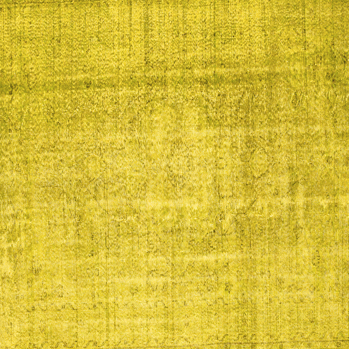 Square Abstract Yellow Contemporary Rug, con1343yw