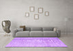 Machine Washable Abstract Purple Contemporary Area Rugs in a Living Room, wshcon1343pur