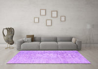 Machine Washable Abstract Purple Contemporary Rug, wshcon1343pur