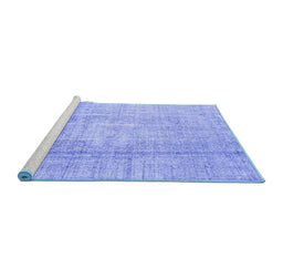 Sideview of Machine Washable Abstract Blue Contemporary Rug, wshcon1343blu