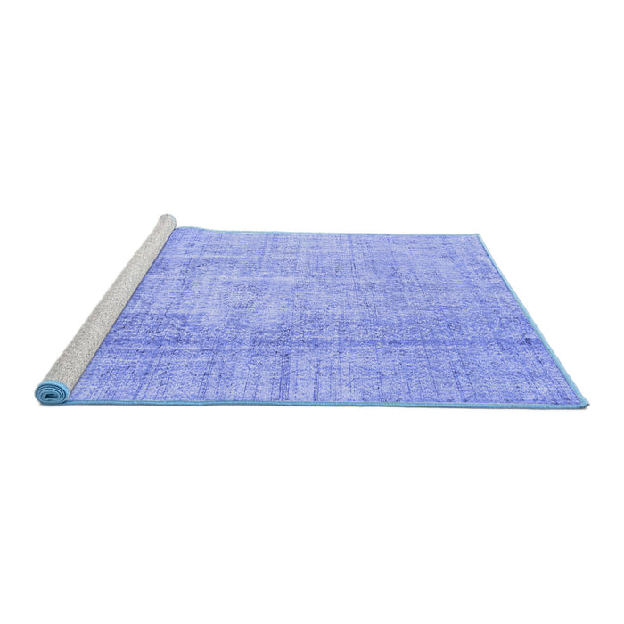 Sideview of Machine Washable Abstract Blue Contemporary Rug, wshcon1343blu