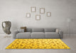 Machine Washable Persian Yellow Traditional Rug in a Living Room, wshcon1344yw