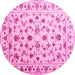 Round Persian Pink Traditional Rug, con1344pnk