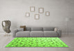 Machine Washable Persian Green Traditional Area Rugs in a Living Room,, wshcon1344grn