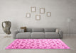 Machine Washable Persian Pink Traditional Rug in a Living Room, wshcon1344pnk