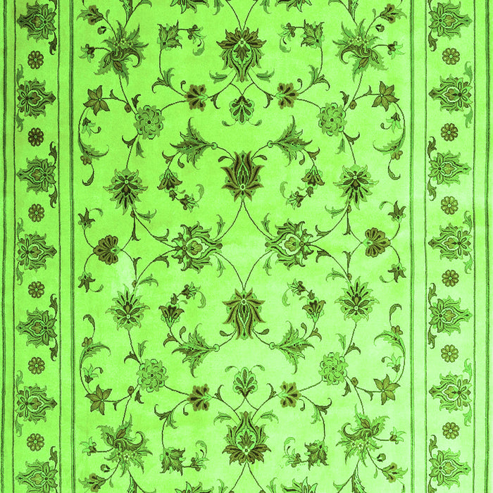 Serging Thickness of Machine Washable Persian Green Traditional Area Rugs, wshcon1344grn