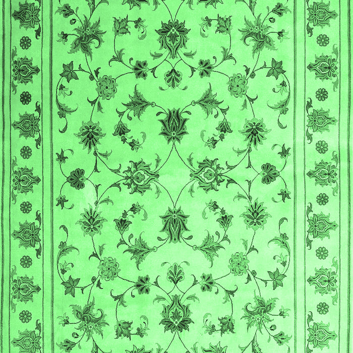 Machine Washable Persian Emerald Green Traditional Area Rugs, wshcon1344emgrn