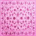 Square Machine Washable Persian Pink Traditional Rug, wshcon1344pnk
