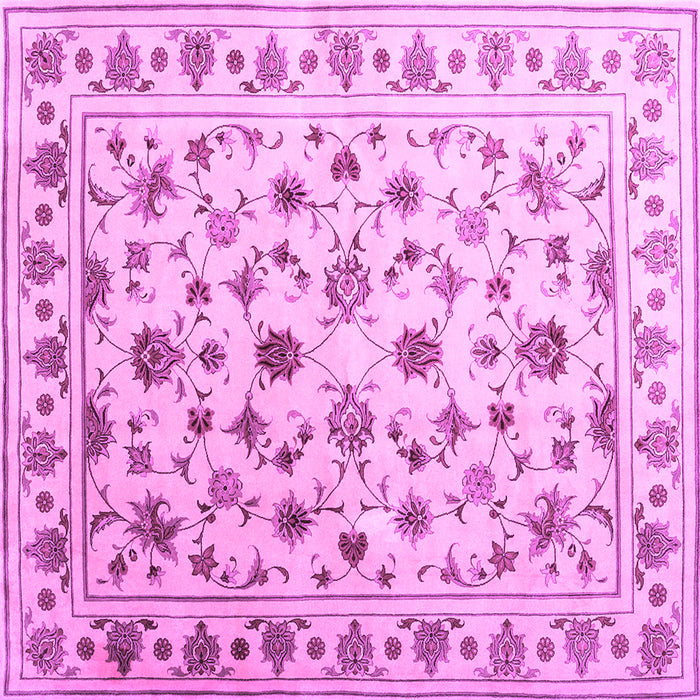 Square Machine Washable Persian Purple Traditional Area Rugs, wshcon1344pur